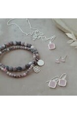 Glee Jewelry Florence Square Earrings featuring Rose Quartz by Glee
