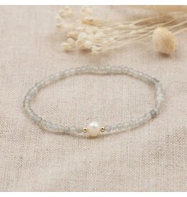 Glee Jewelry Lacey Bracelet featuring labradorite and pearl by Glee