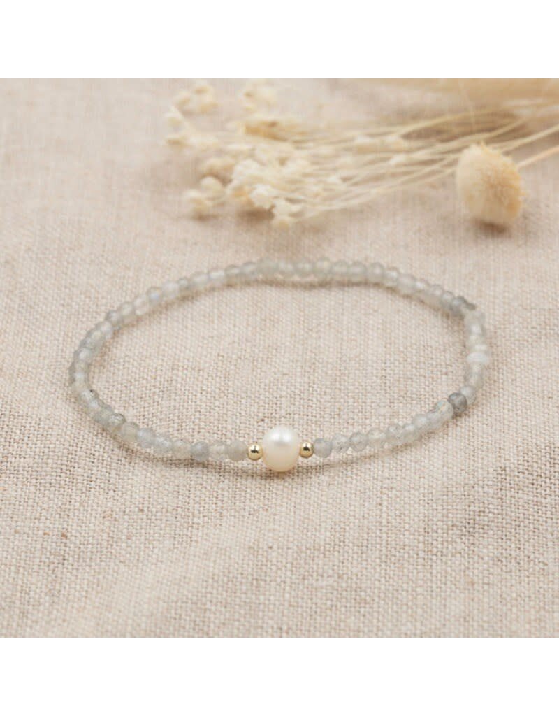 Glee Jewelry Lacey Bracelet featuring labradorite and pearl by Glee
