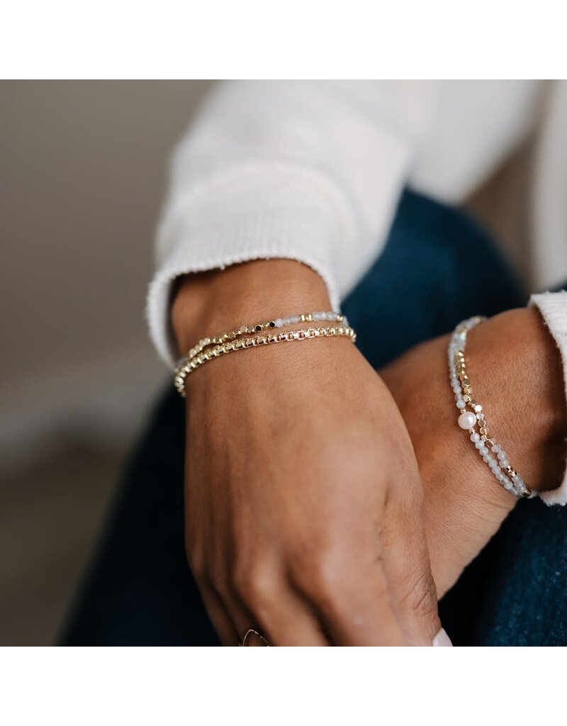 Glee Jewelry Lacey Bracelet featuring labradorite and pearl by Glee
