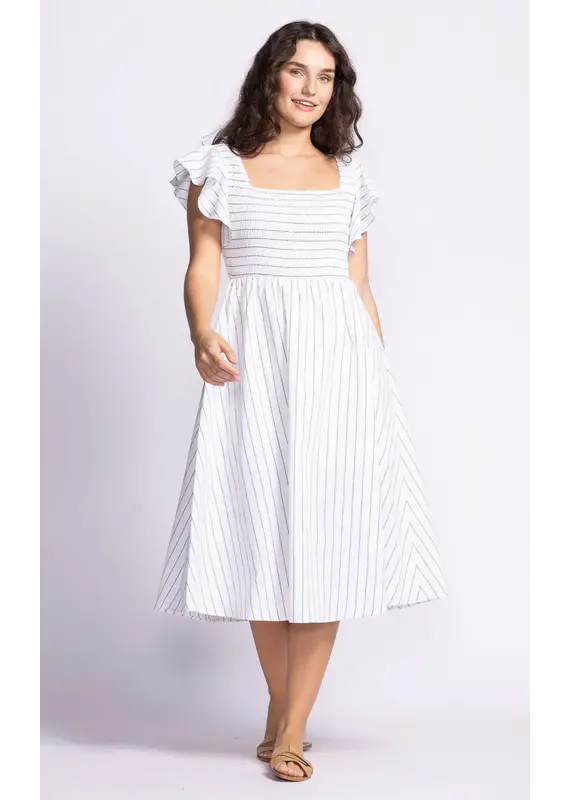 Pink Martini Camille Pin Striped Dress with Pockets