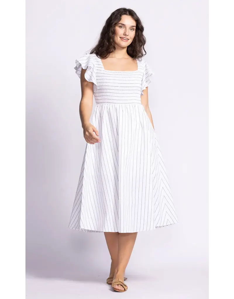 Pink Martini Camille Pin Striped Dress with Pockets