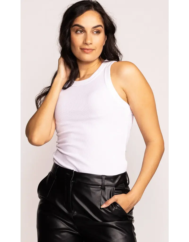 Pink Martini Danika Ribbed Tank | White