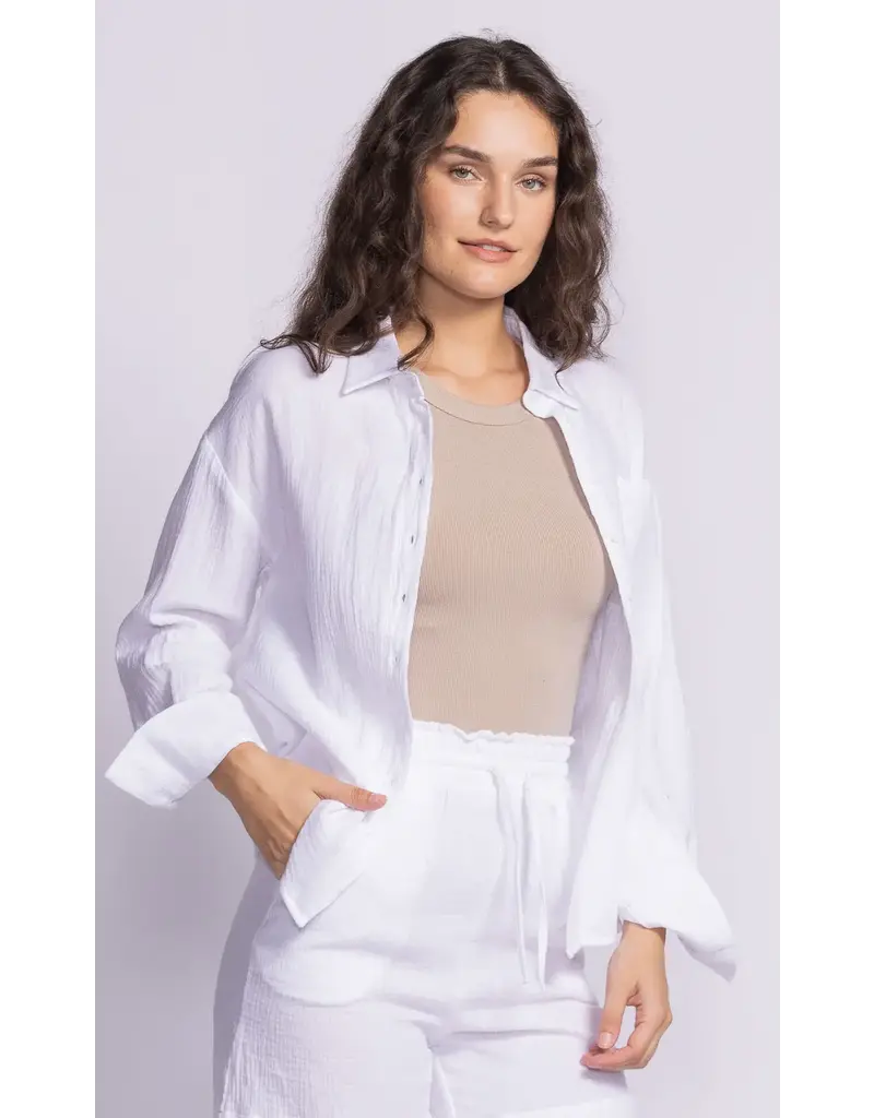 Pink Martini White Cotton Shirt