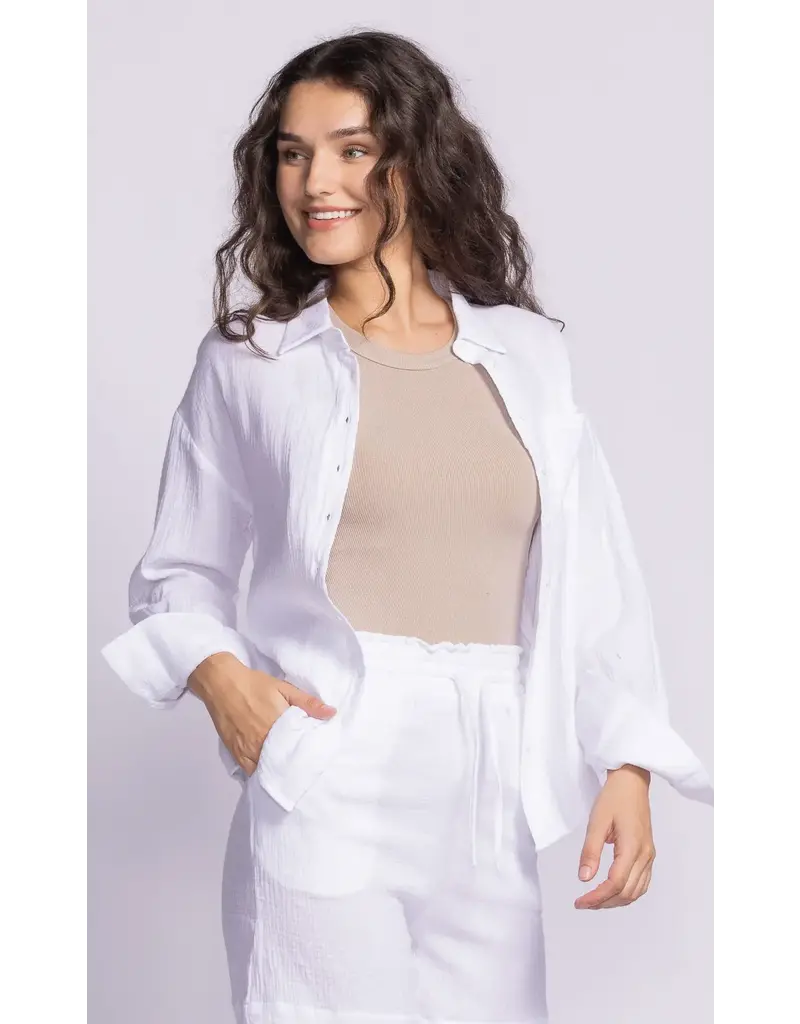 Pink Martini White Cotton Shirt