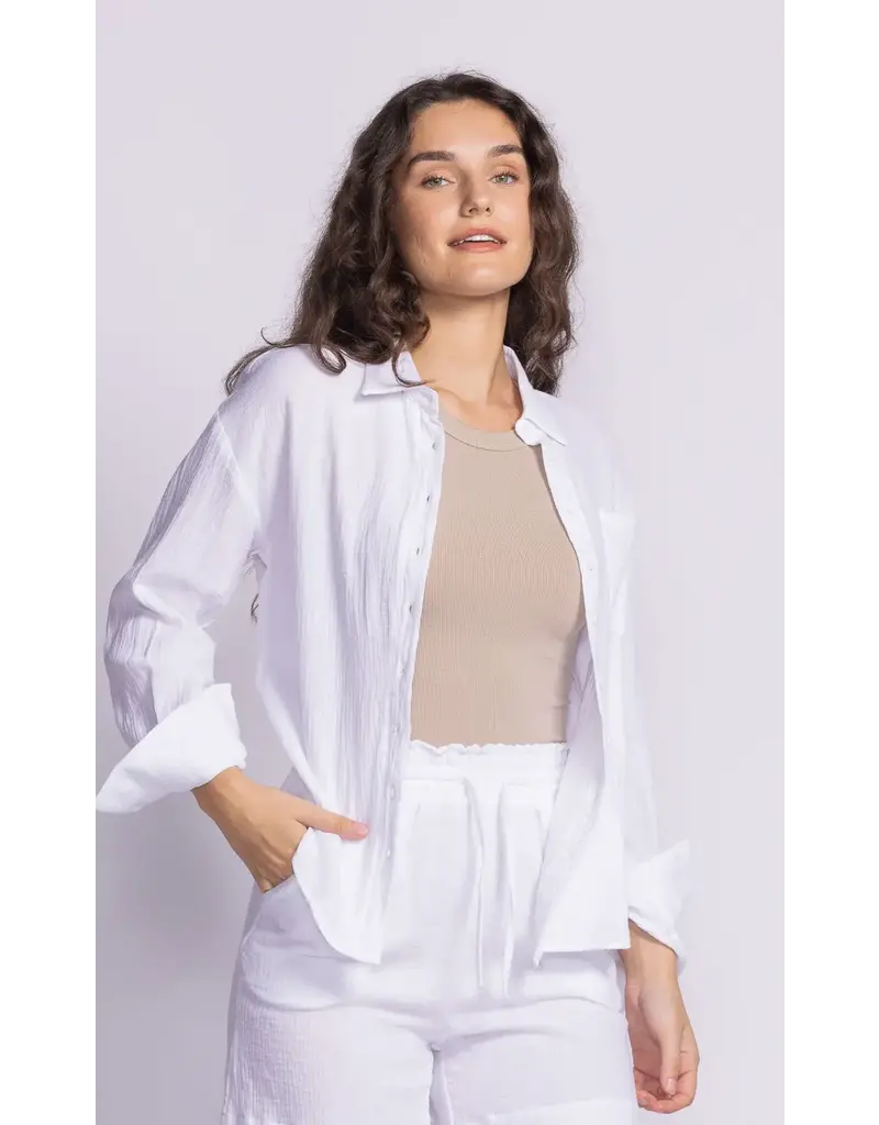 Pink Martini White Cotton Shirt
