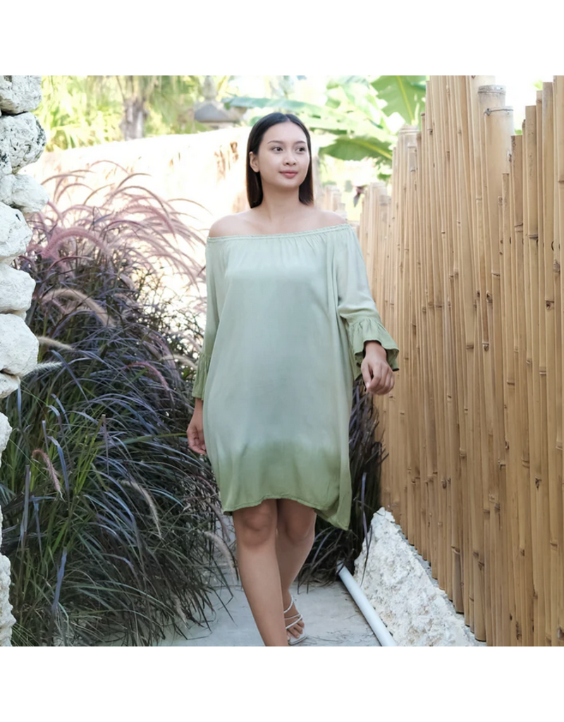 Suzie Blue Ombre Flowing Dress/Top - Shades of Green