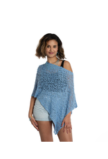 Suzie Blue Blue Popcorn Knit Shawl