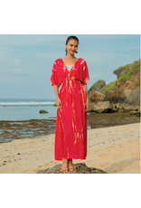 Suzie Blue Bone Tie Dye Maxi Dress - Pink
