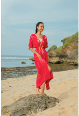 Suzie Blue Bone Tie Dye Maxi Dress - Pink