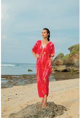 Suzie Blue Bone Tie Dye Maxi Dress - Pink