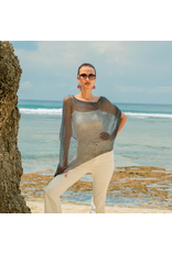 Suzie Blue Sheer Mesh Poncho - Grey