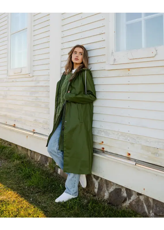 Mernini The Mernini Raincoat Chive Green | Classic 48" Length