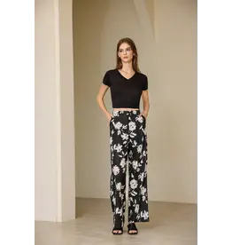 Luna Clothing Floral Print Linen Pant