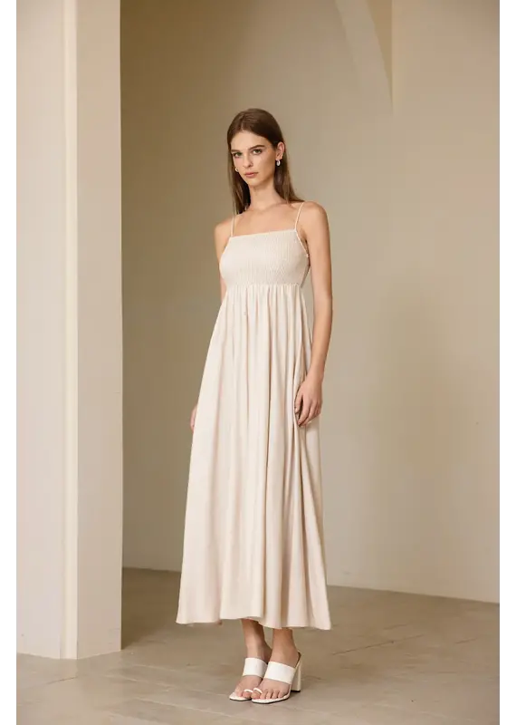 Luna Clothing Linen Dress in Natural