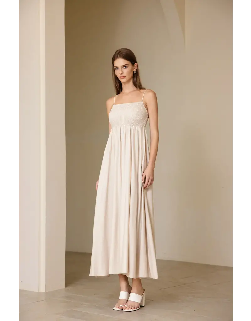 Luna Clothing Linen Dress in Natural