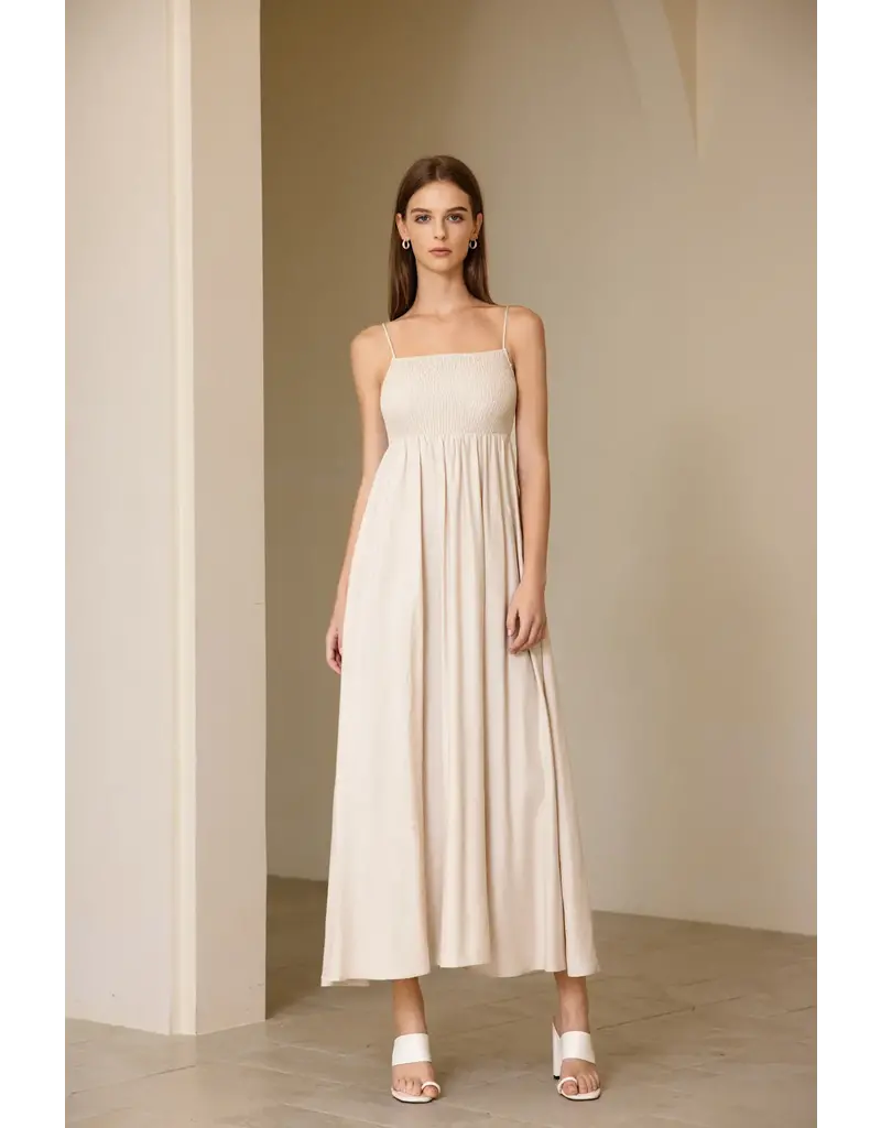 Luna Clothing Linen Dress in Natural