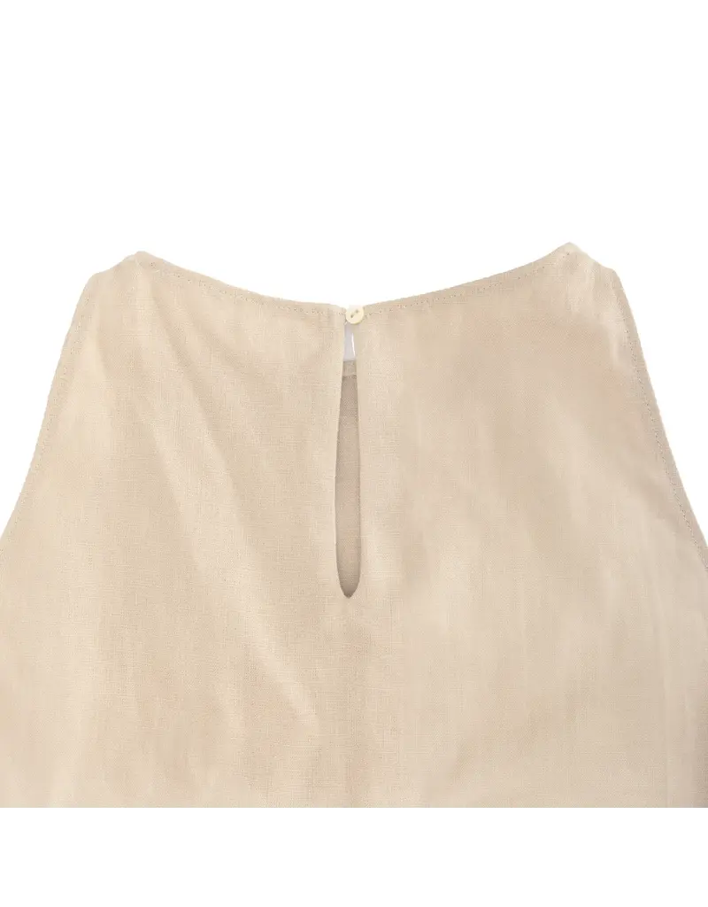 Luna Clothing Linen Sleeveless Dress in Natural