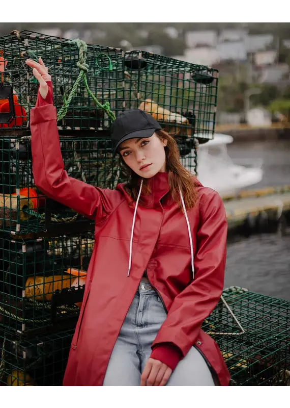 Mernini The Mernini Raincoat Merlot Red | Petite 42" Length