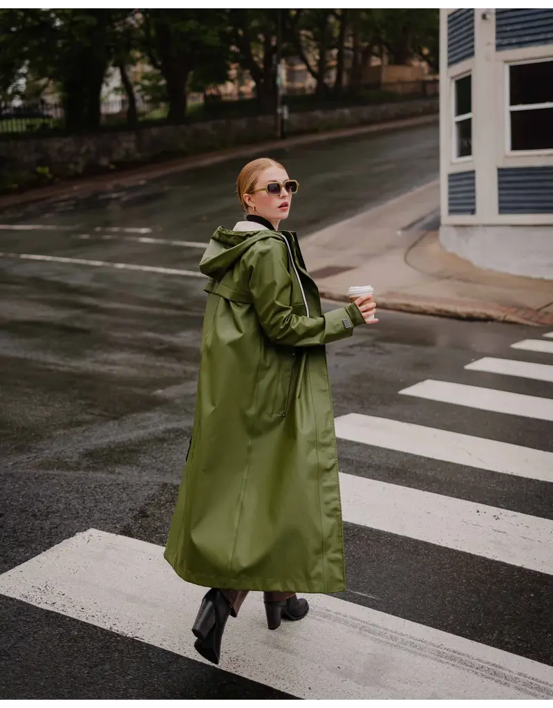 Mernini The Mernini Raincoat Chive Green | Petite 42" Length