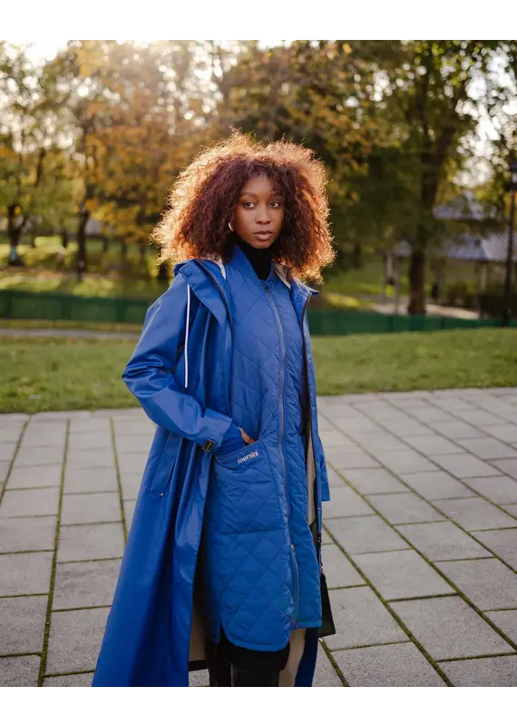 Mernini The Mernini Raincoat Peony Blue | Petite 42" Length