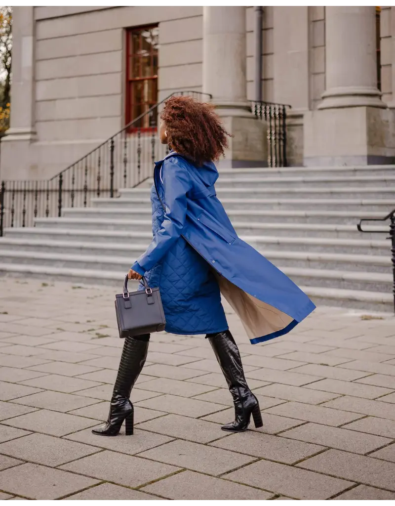 Mernini The Mernini Raincoat Peony Blue | Petite 42" Length