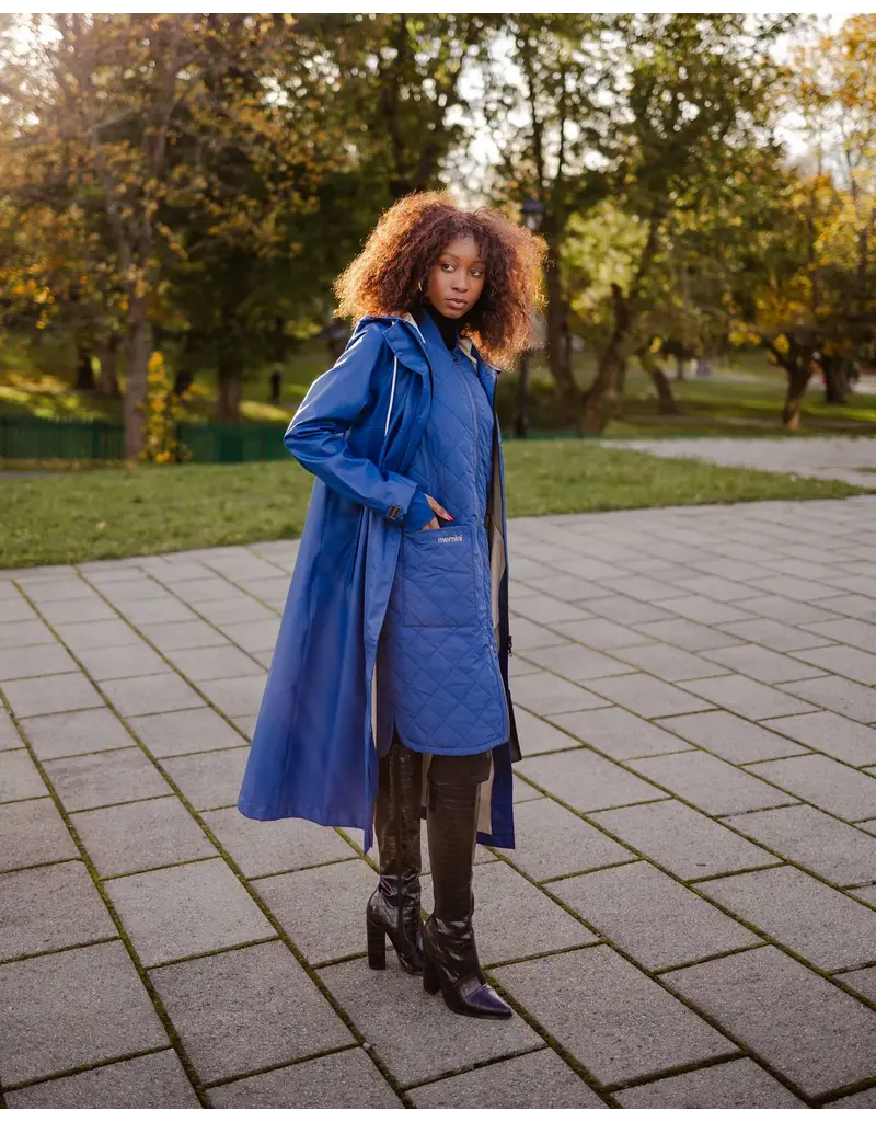 Mernini The Mernini Raincoat Peony Blue | Petite 42" Length