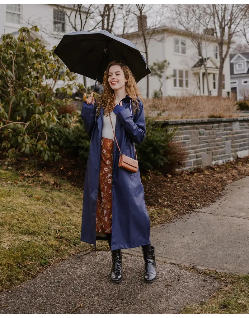 Mernini The Mernini Raincoat Midnight Blue | Petite 42" Length