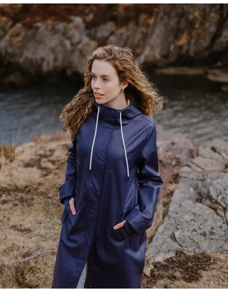 Mernini The Mernini Raincoat Midnight Blue | Petite 42" Length