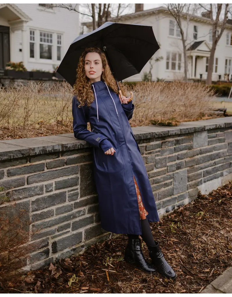 Mernini The Mernini Raincoat Midnight Blue | Petite 42" Length
