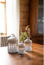 Glass Bottle with Woven Willow Casing | md