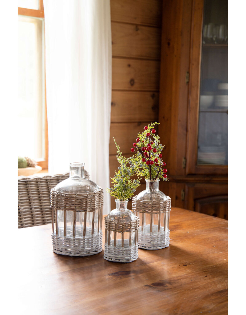 Glass Bottle with Woven Willow Casing | md