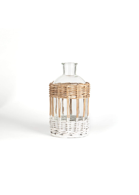 Glass Bottle with Woven Willow Casing | md