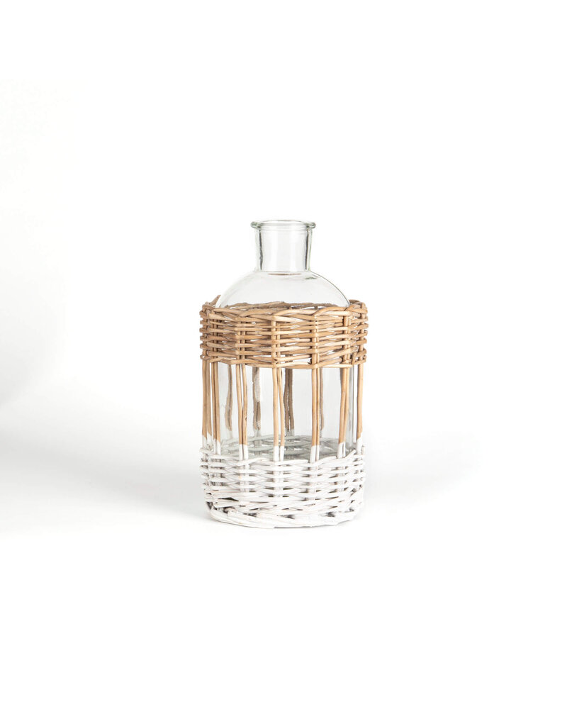 Glass Bottle with Woven Willow Casing | md