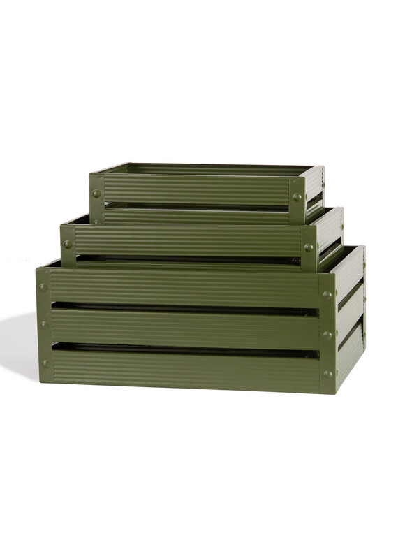 Green Metal Crates