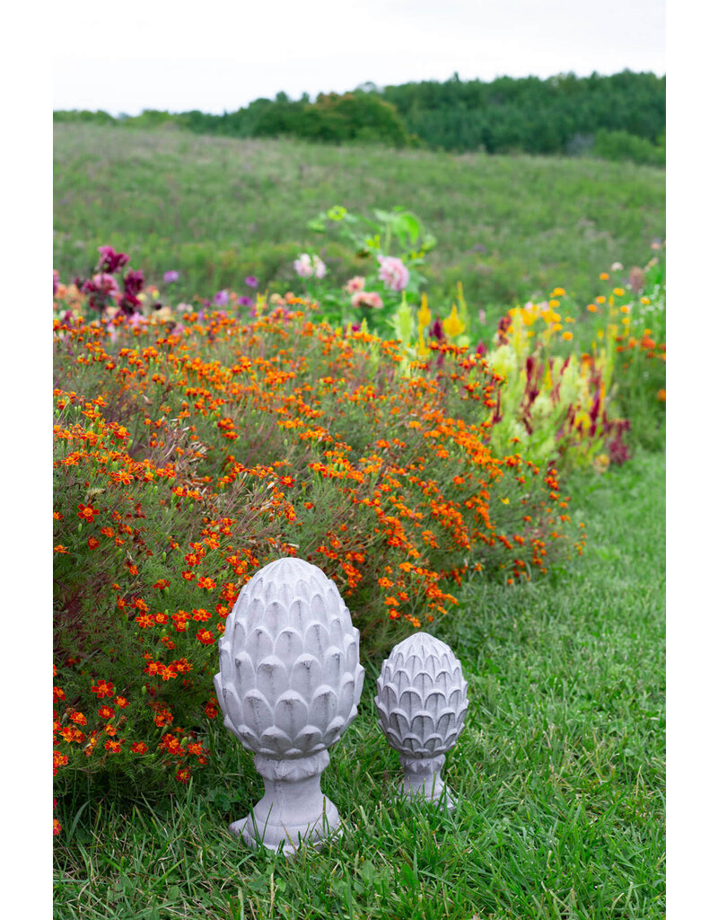 Cement Artichoke with Square Base