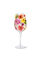 Abbott Collection Bold Floral Wine Glass