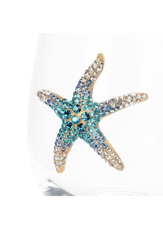 Abbott Collection Stemless Wine Glass with Jewelled Starfish