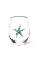Abbott Collection Stemless Wine Glass with Jewelled Starfish