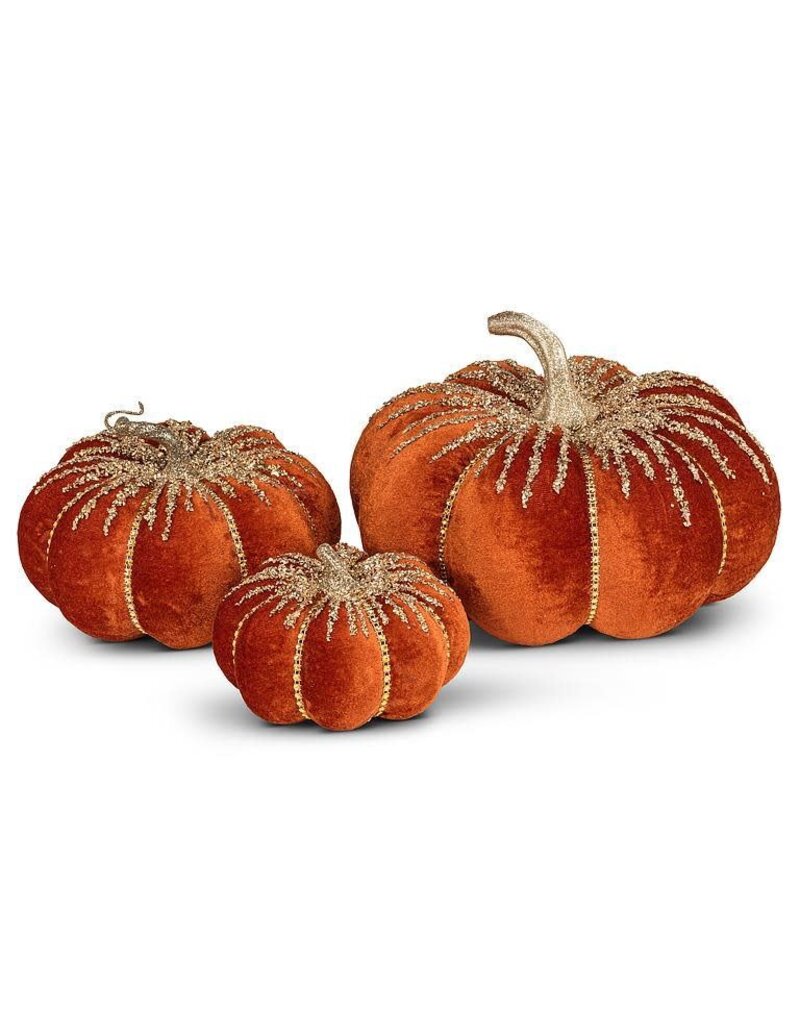 Abbott Collection Glitter Velvet Pumpkin | sm