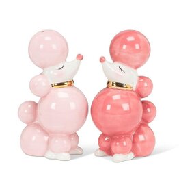 Abbott Collection Pink Poodle Salt & Pepper Set