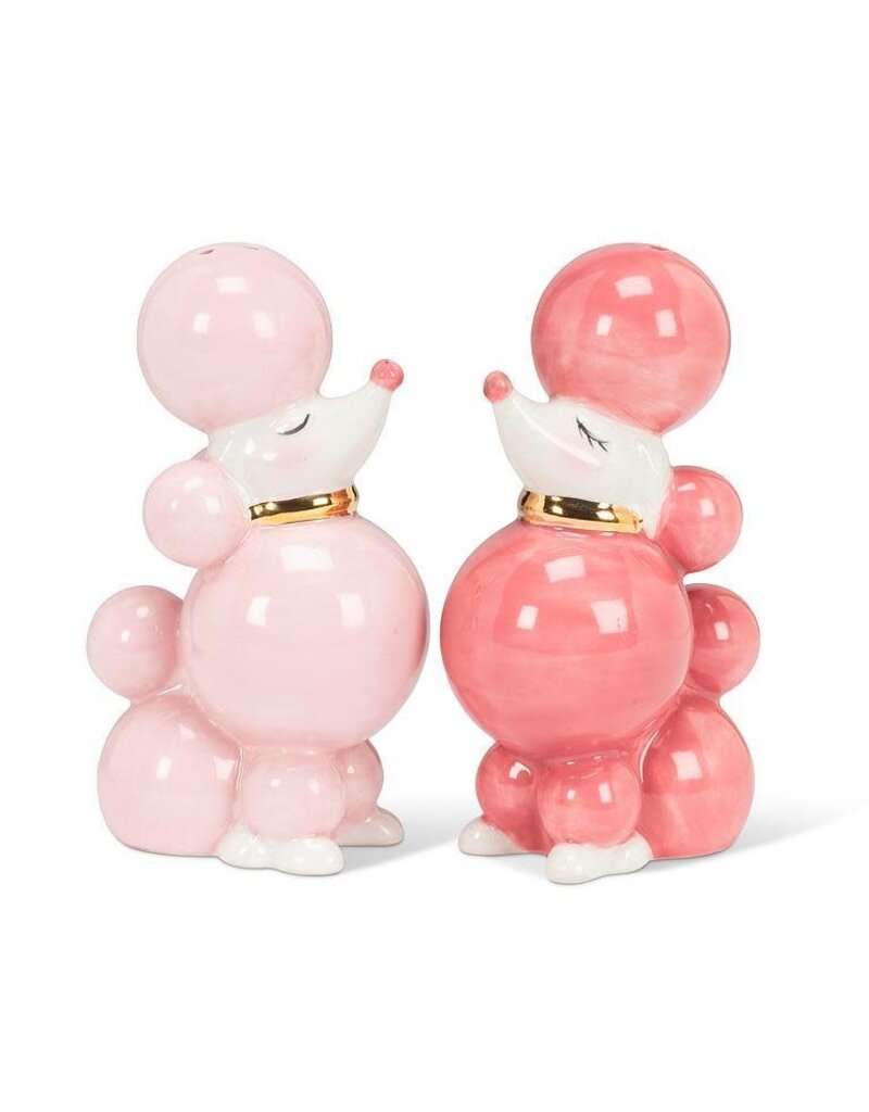 Abbott Collection Pink Poodle Salt & Pepper Set