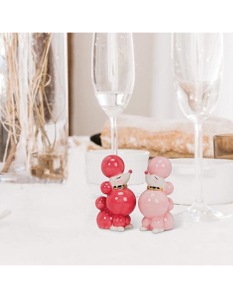 Abbott Collection Pink Poodle Salt & Pepper Set