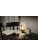 Abbott Collection Lantern LED Indoor/Outdoor  Lamp with Chimney | Creamy Taupe