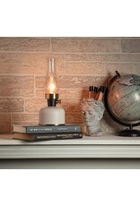 Abbott Collection Lantern LED Indoor/Outdoor  Lamp with Chimney | Creamy Taupe