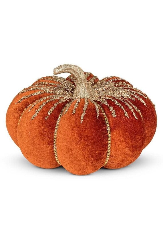 Abbott Collection Glitter Velvet Pumpkin | lg