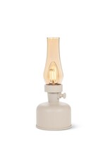 Abbott Collection Lantern LED Indoor/Outdoor Lamp with Chimney | Creamy Taupe | Vintage-Inspired, USB Rechargeable