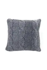 Brunelli Cable Knit Toss Cushion in Navy & Grey