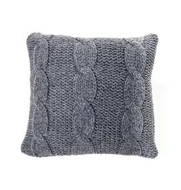 Brunelli Cable Knit Toss Cushion in Navy & Grey