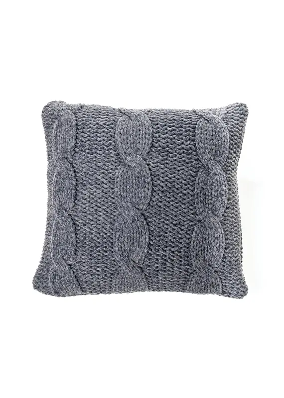 Brunelli Cable Knit Toss Cushion in Navy & Grey